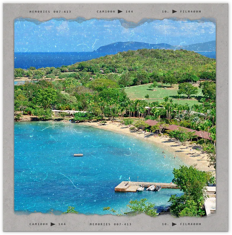 A blue bay on the coast of Guam